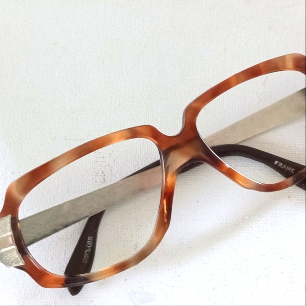Vintage Faux Tortoise/metal Unisex Eyeglass Frame Italy NOS